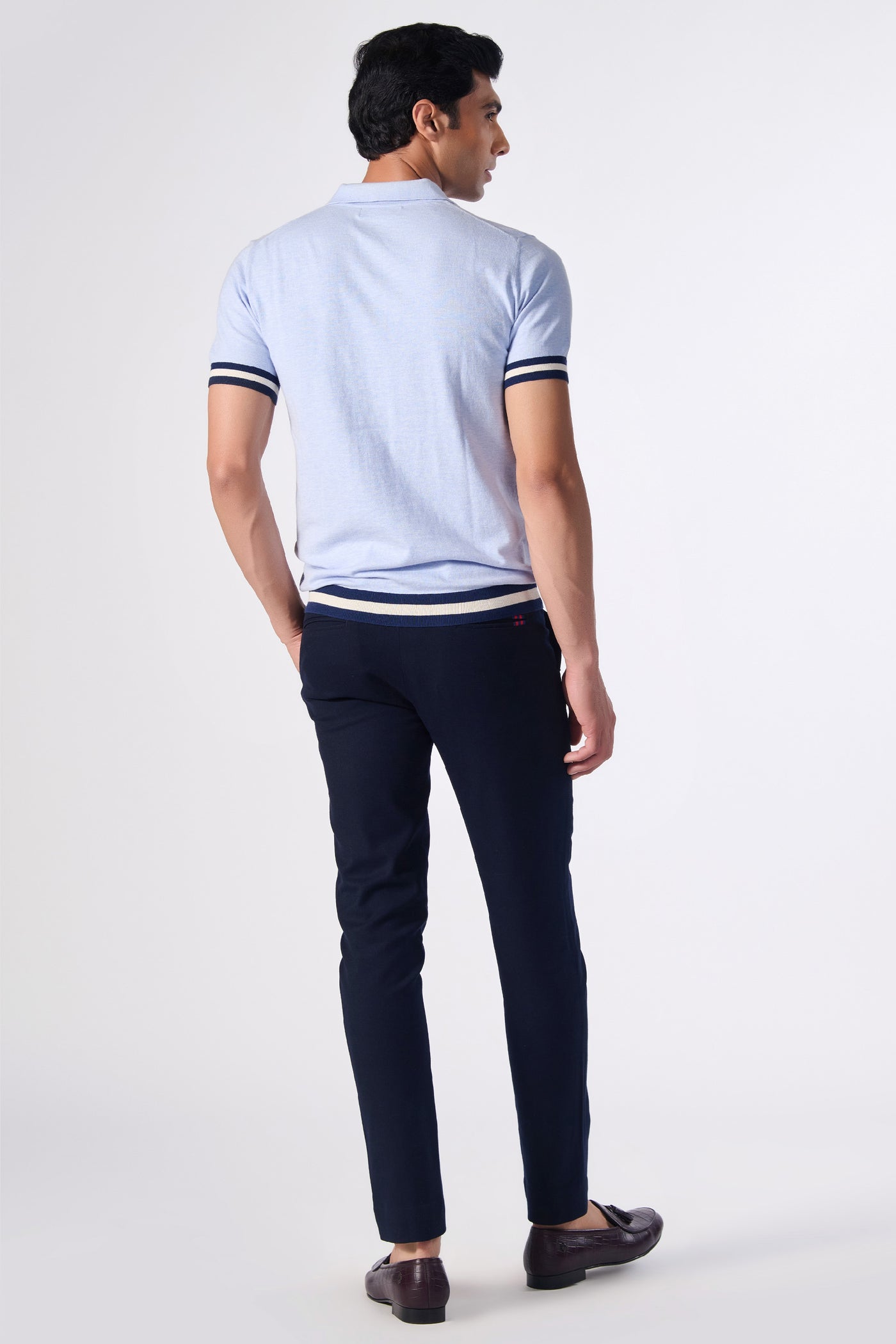 Shantanu & Nikhil Menswear SNCC Light Blue Knit T-shirt indian designer wear online shopping melange singapore
