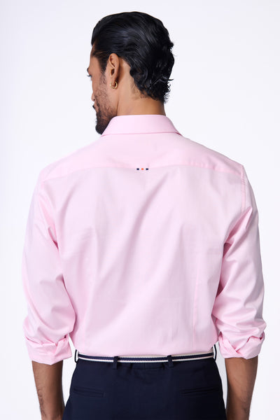 Shantanu & Nikhil Menswear SNCC Light Pink Shirt with Contrasting Trim indian designer wear online shopping melange singapore