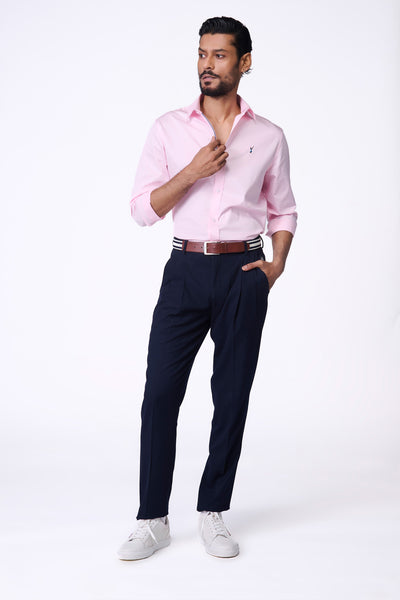 Shantanu & Nikhil Menswear SNCC Light Pink Shirt with Contrasting Trim indian designer wear online shopping melange singapore