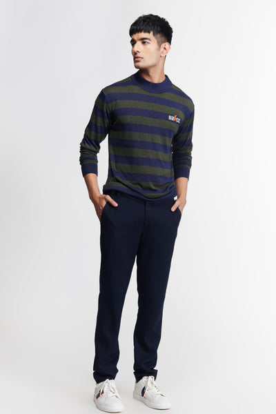 Shantanu & Nikhil Menswear SNCC Military Stripe Knit T-shirt indian designer wear online shopping melange singapore