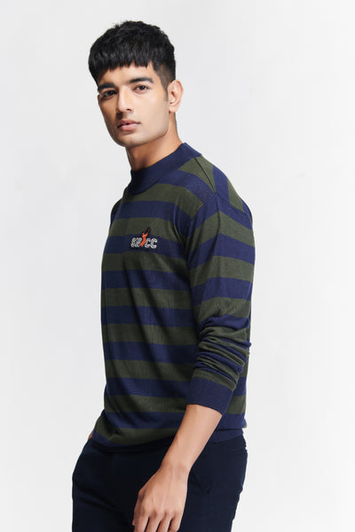 Shantanu & Nikhil Menswear SNCC Military Stripe Knit T-shirt indian designer wear online shopping melange singapore