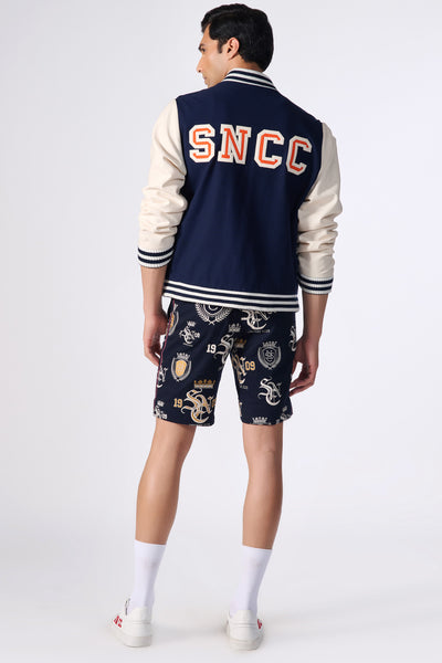 Shantanu & Nikhil Menswear SNCC Navy Varsity indian designer wear online shopping melange singapore