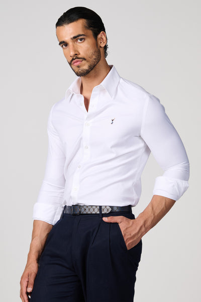 Shantanu & Nikhil Menswear SNCC Off White Batsman Logo Shirt indian designer wear online shopping melange singapore
