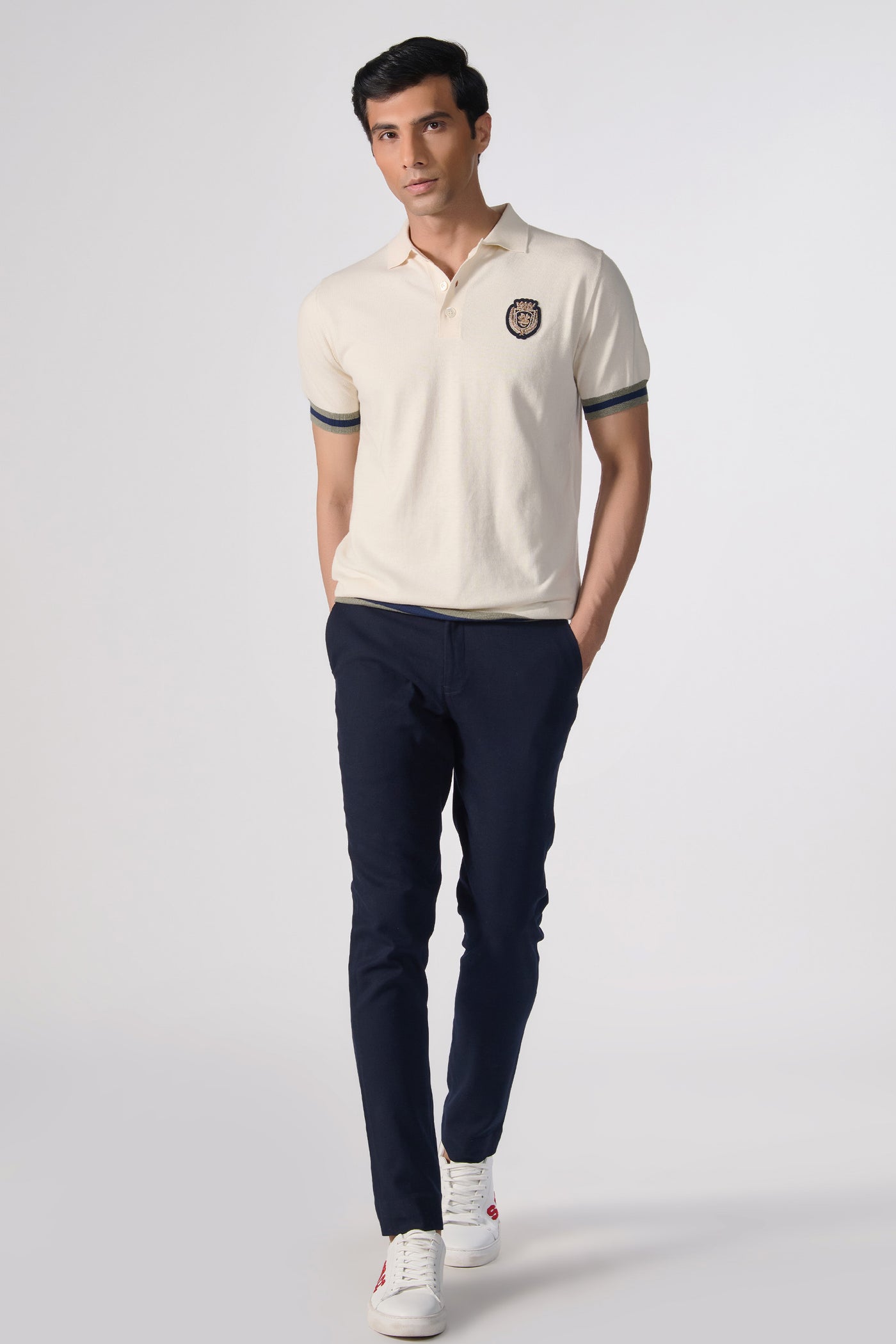 Shantanu & Nikhil Menswear SNCC Offwhite Knit T-shirt indian designer wear online shopping melange singapore