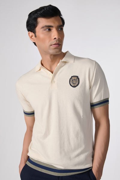 Shantanu & Nikhil Menswear SNCC Offwhite Knit T-shirt indian designer wear online shopping melange singapore