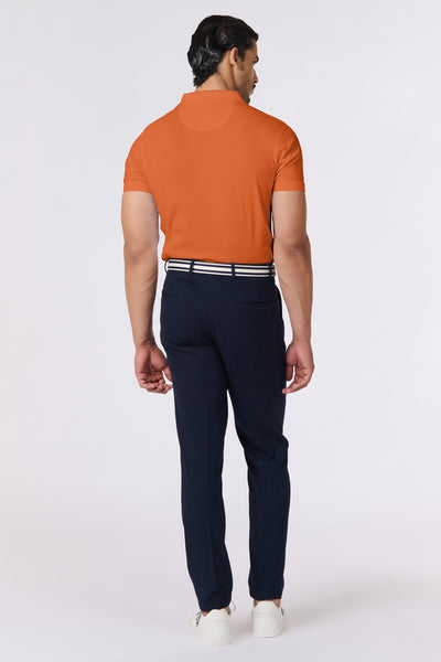 Shantanu & Nikhil Menswear SNCC Orange Supima Pique Knit Shirt indian designer wear online shopping melange singapore