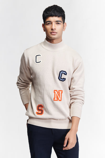 Shantanu & Nikhil Menswear SNCC Patch Logo Sweater indian designer wear online shopping melange singapore