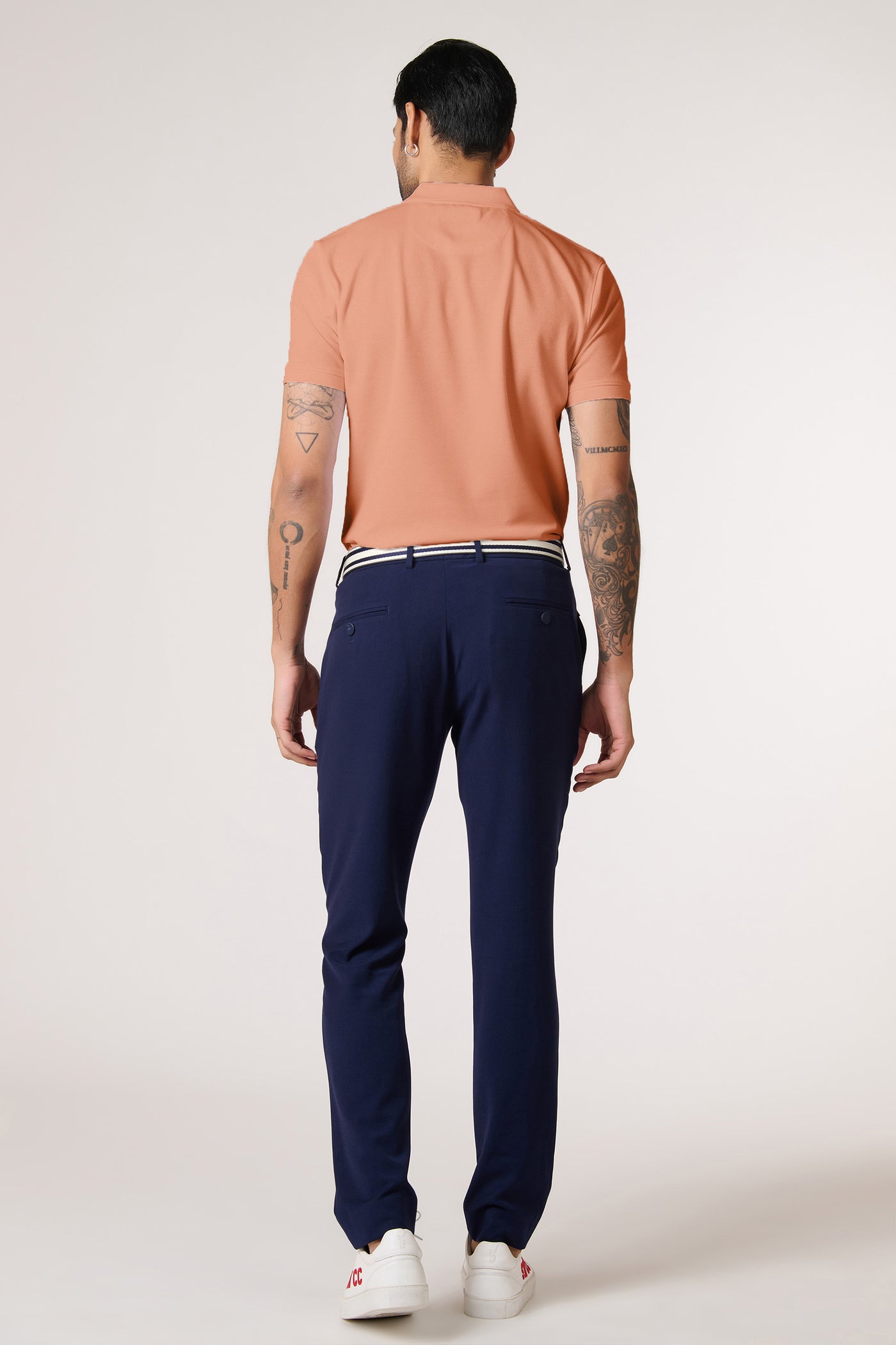 Shantanu & Nikhil Menswear SNCC Peach Supima Pique Knit Shirt indian designer wear online shopping melange singapore