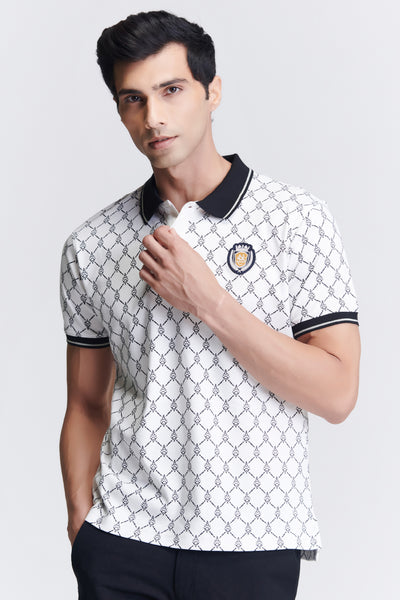 Shantanu & Nikhil Menswear SNCC Printed Polo Shirtt indian designer wear online shopping melange singapore