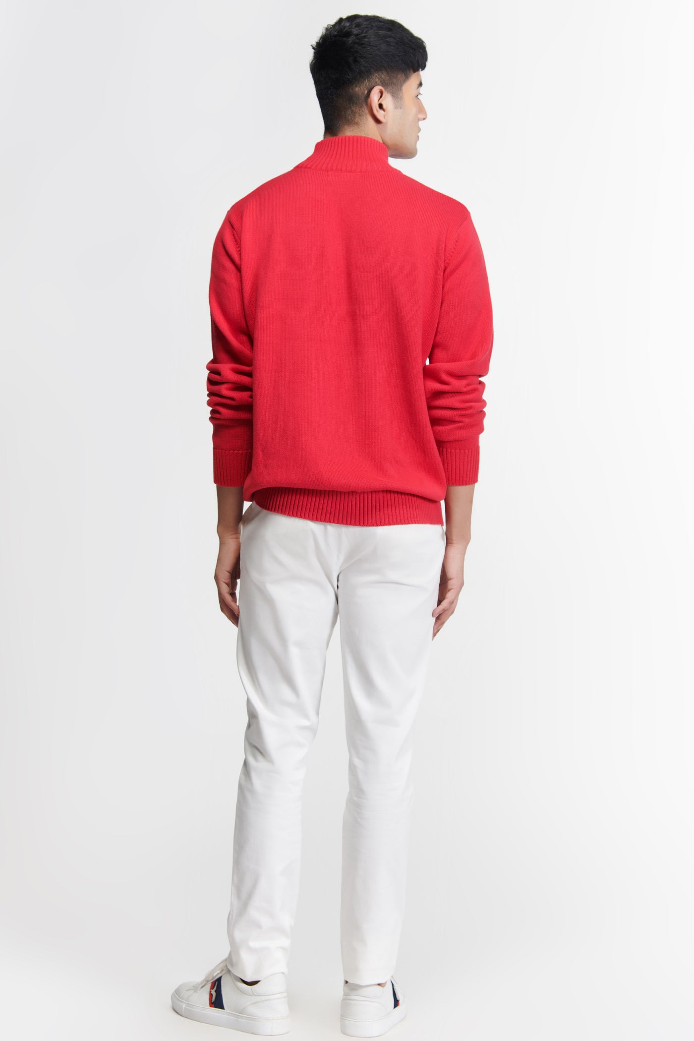 Shantanu & Nikhil Menswear SNCC Red Patch Logo Sweater indian designer wear online shopping melange singapore