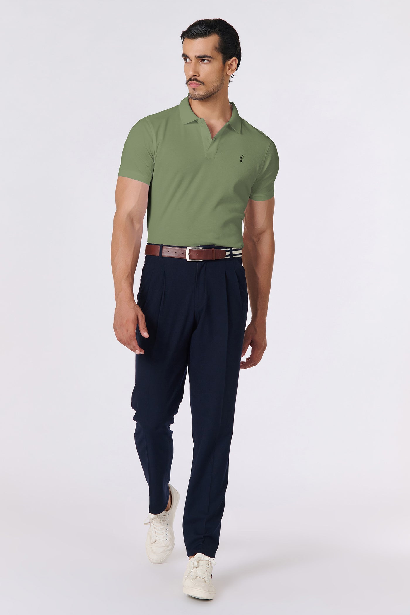 Shantanu & Nikhil Menswear SNCC Sage Supima Pique Knit Shirt indian designer wear online shopping melange singapore