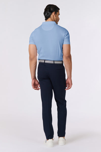 Shantanu & Nikhil Menswear SNCC Slate Blue Supima Pique Knit Shirt indian designer wear online shopping melange singapore
