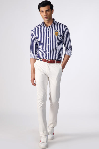 Shantanu & Nikhil Menswear SNCC Striped S&N Logo Shirt indian designer wear online shopping melange singapore