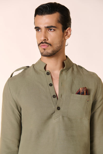 Shantanu And Nikhil Menswear Sage Slim Fit Kurta indian designer wear online shopping melange singapore
