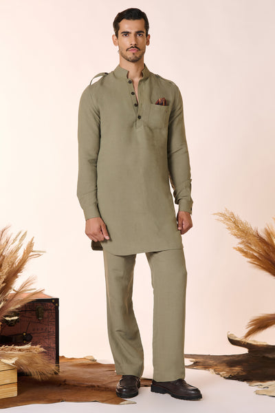 Shantanu And Nikhil Menswear Sage Slim Fit Kurta indian designer wear online shopping melange singapore