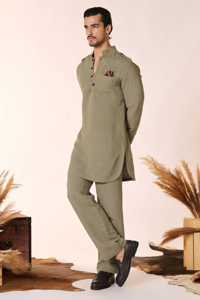 Shantanu And Nikhil Menswear Sage Slim Fit Kurta indian designer wear online shopping melange singapore