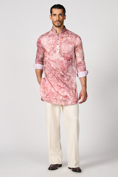 Shantanu & Nikhil Menswear Sicilian Geometric Printed Kurta indian designer wear online shopping melange singapore