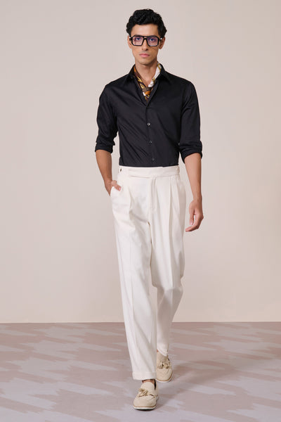 Shantanu & Nikhil Menswear Signature Adamas Black Shirt indian designer wear online shopping melange singapore