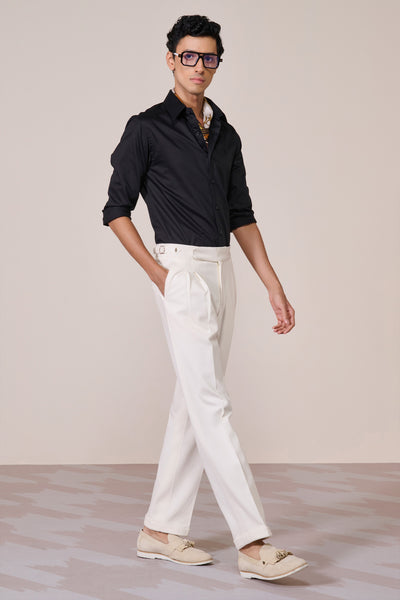 Shantanu & Nikhil Menswear Signature Adamas Black Shirt indian designer wear online shopping melange singapore