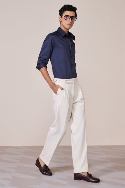 Shantanu & Nikhil Menswear Signature Adamas Navy Shirt indian designer wear online shopping melange singapore