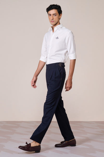 Shantanu & Nikhil Menswear Signature Off White Shirt with Embroidered Crest indian designer wear online shopping melange singapore
