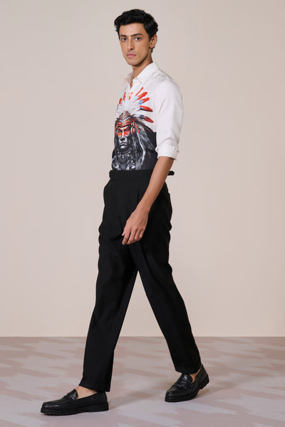 Shantanu & Nikhil Menswear Silk Twill Printed Shirt indian designer wear online shopping melange singapore