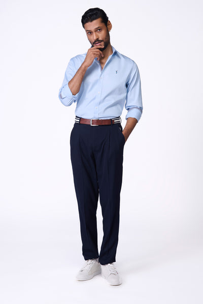 Shantanu & Nikhil Menswear SNCC Light Blue Shirt with Contrasting Trim indian designer wear online shopping melange singapore