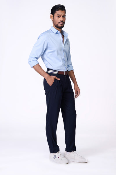 Shantanu & Nikhil Menswear SNCC Light Blue Shirt with Contrasting Trim indian designer wear online shopping melange singapore