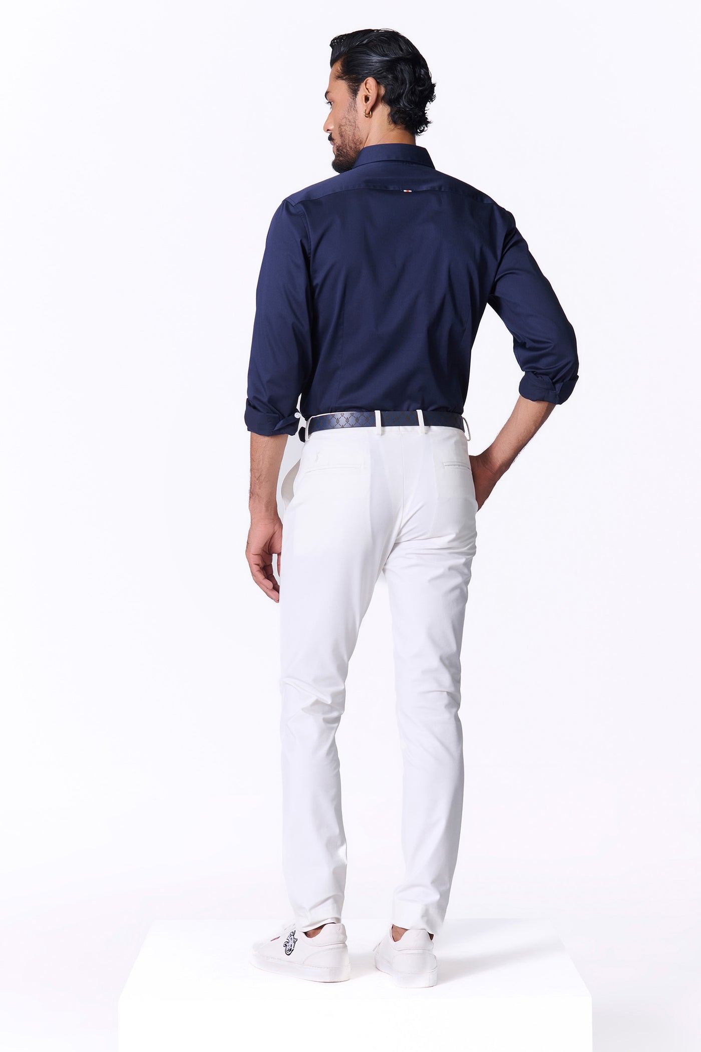 Shantanu & Nikhil Menswear  SNCC Navy Shirt with Contrasting Trim indian designer wear online shopping melange singapore