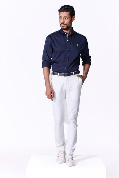 Shantanu & Nikhil Menswear  SNCC Navy Shirt with Contrasting Trim indian designer wear online shopping melange singapore