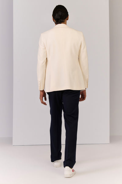 Shantanu & Nikhil Menswear Sncc Off White Jacket With Crest indian designer wear online shopping melange singapore