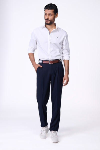 Shantanu & Nikhil Menswear SNCC White Shirt with Striped Taping Placket indian designer wear online shopping melange singapore