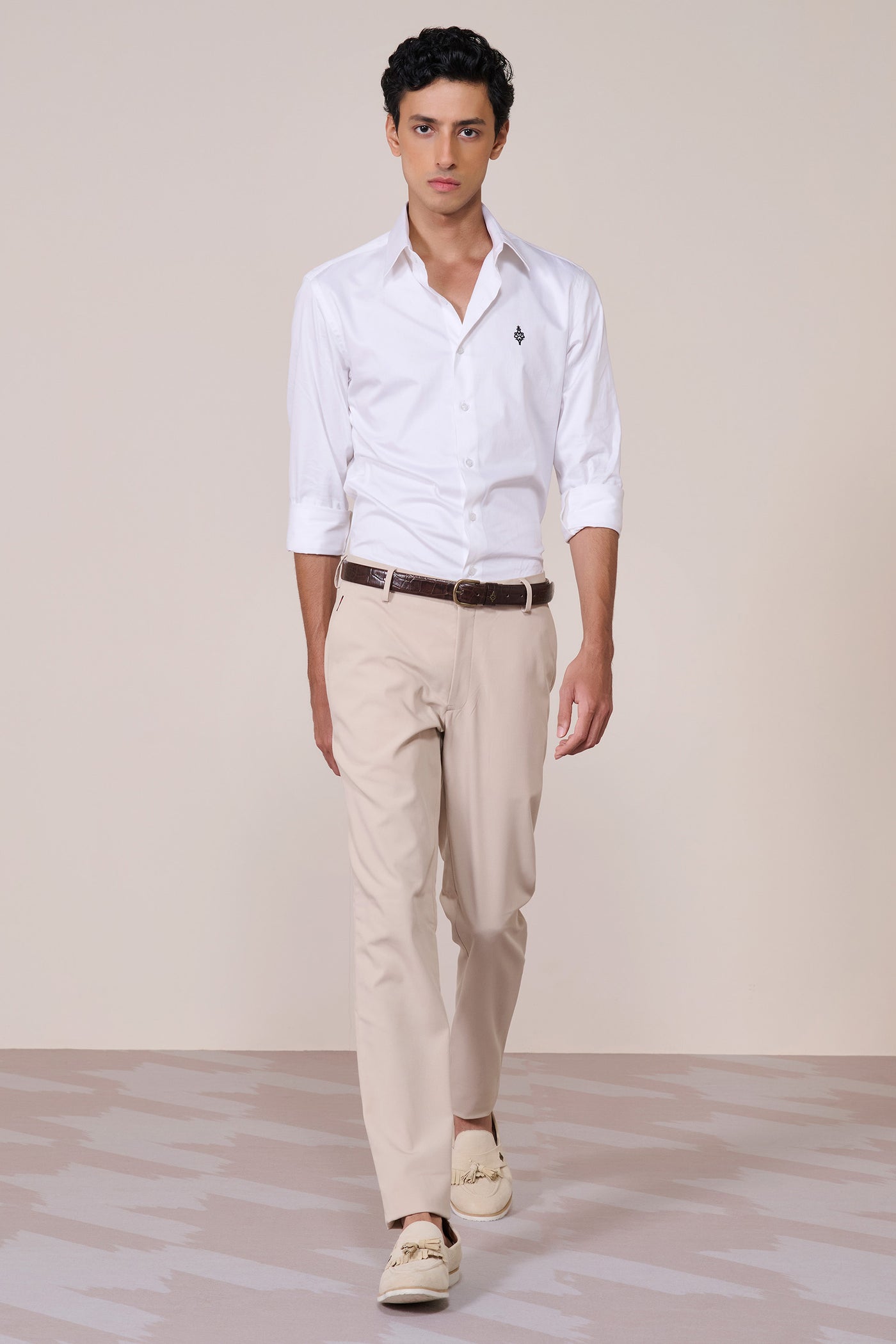 Shantanu & Nikhil Menswear White Giza Cotton Shirt indian designer wear online shopping melange singapore