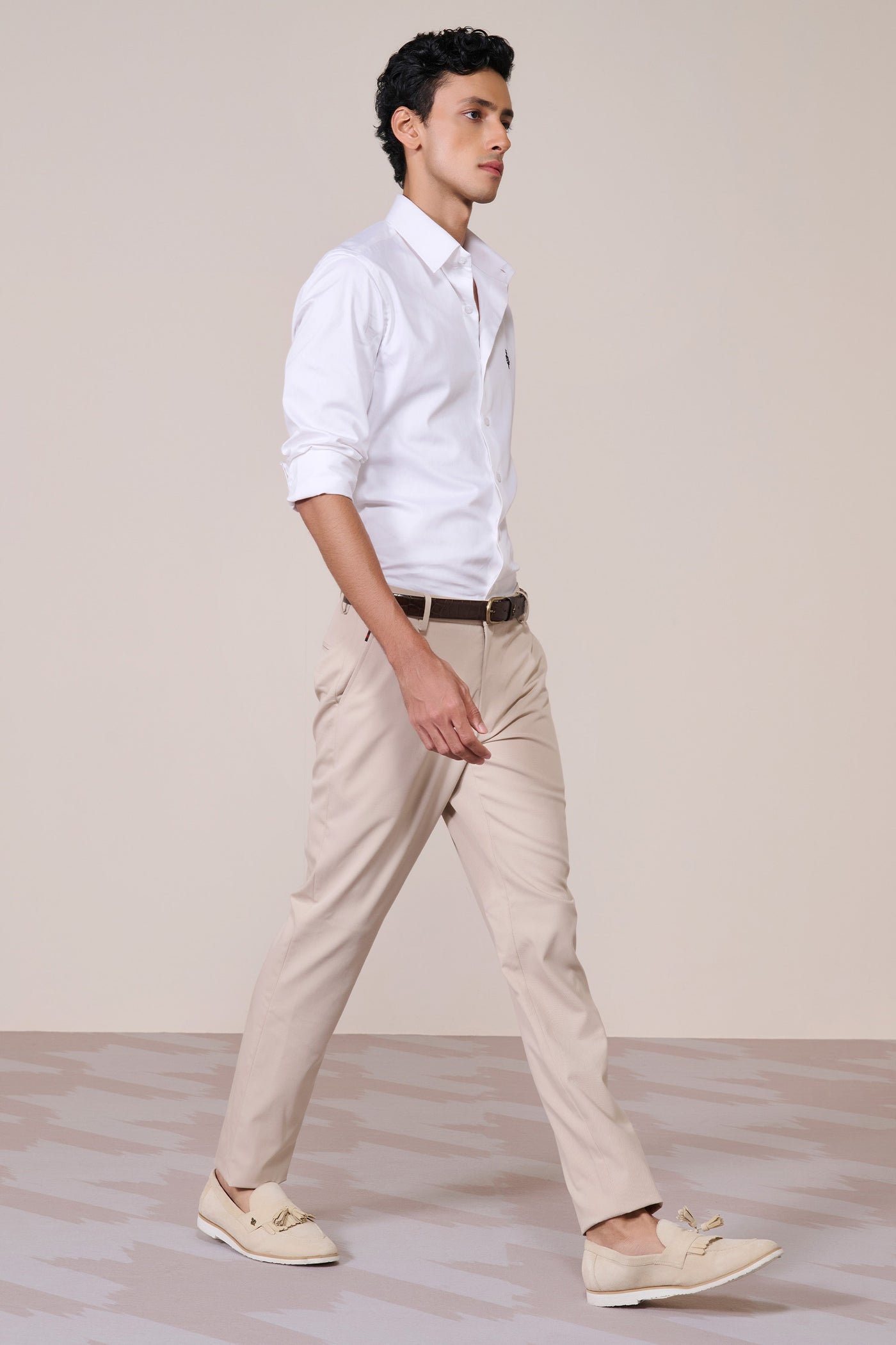 Shantanu & Nikhil Menswear White Giza Cotton Shirt indian designer wear online shopping melange singapore