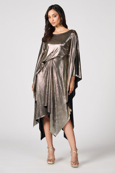 Shantanu & Nikhil Metallic Asymmetrical Dress indian designer wear online shopping melange singapore