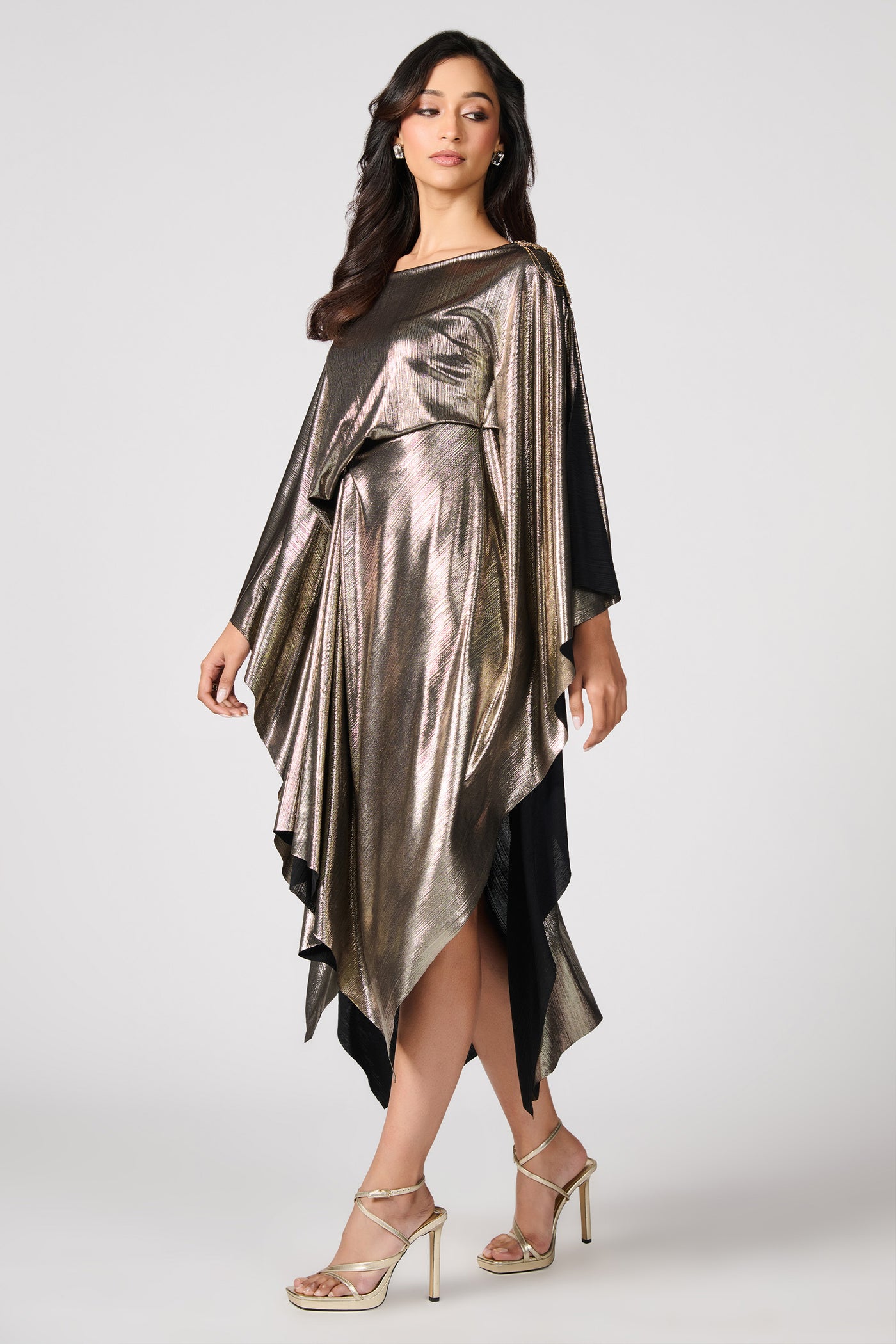 Shantanu & Nikhil Metallic Asymmetrical Dress indian designer wear online shopping melange singapore