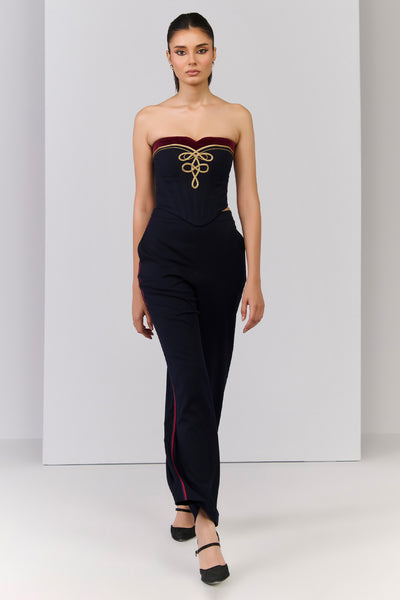 Shantanu & Nikhil Navy Celtic Knot Corset indian designer wear online shopping melange singapore 