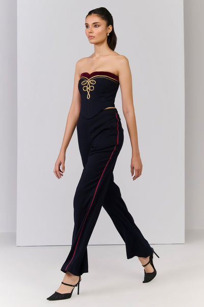 Shantanu & Nikhil Navy Celtic Knot Corset indian designer wear online shopping melange singapore 