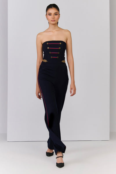 Shantanu & Nikhil Navy Jumpsuit indian designer wear online shopping melange singapore 