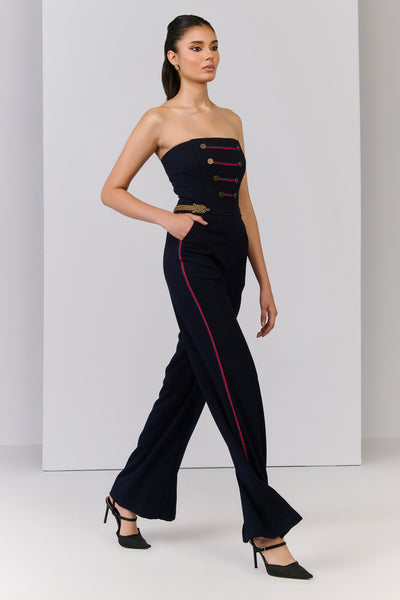 Shantanu & Nikhil Navy Jumpsuit indian designer wear online shopping melange singapore 