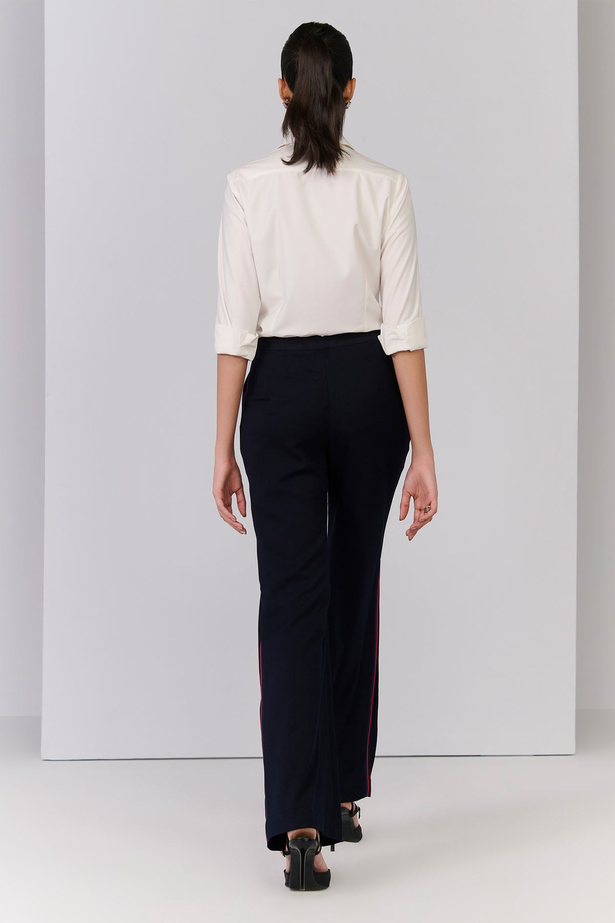 Shantanu & Nikhil Navy Trousers with Waist Embellishment indian designer wear online shopping melange singapore 