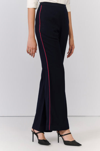 Shantanu & Nikhil Navy Trousers with Waist Embellishment indian designer wear online shopping melange singapore 