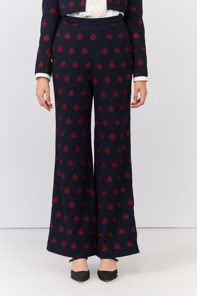 Shantanu & Nikhil Navy Crested Embroidered Trousers indian designer wear online shopping melange singapore 