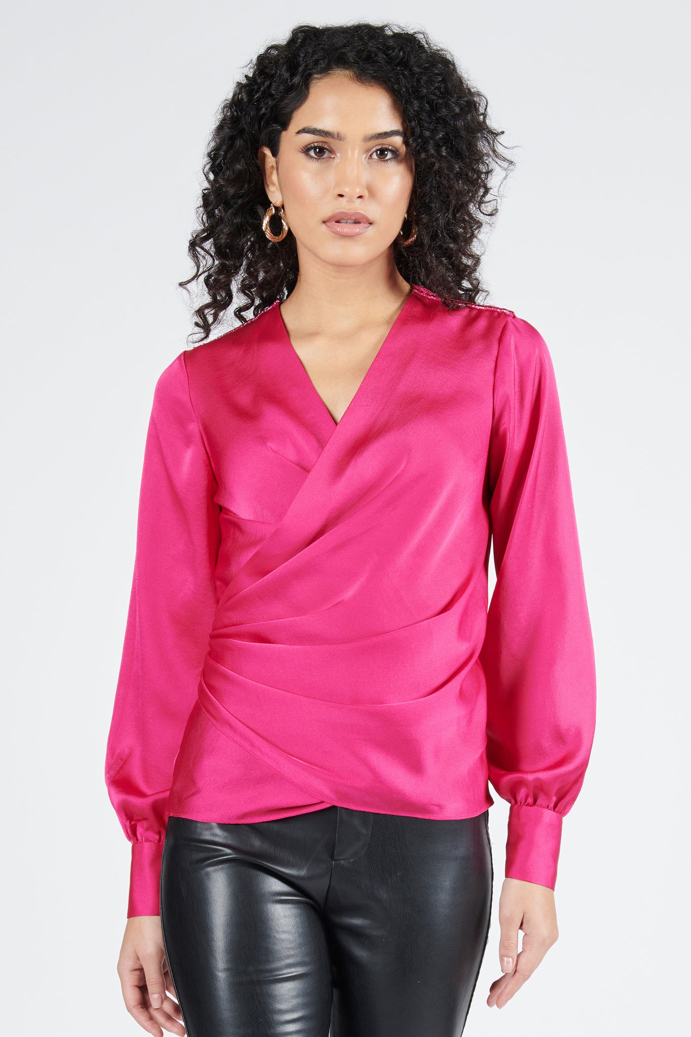 Shantanu & Nikhil Pink Drape Top indian designer wear online shopping melange singapore