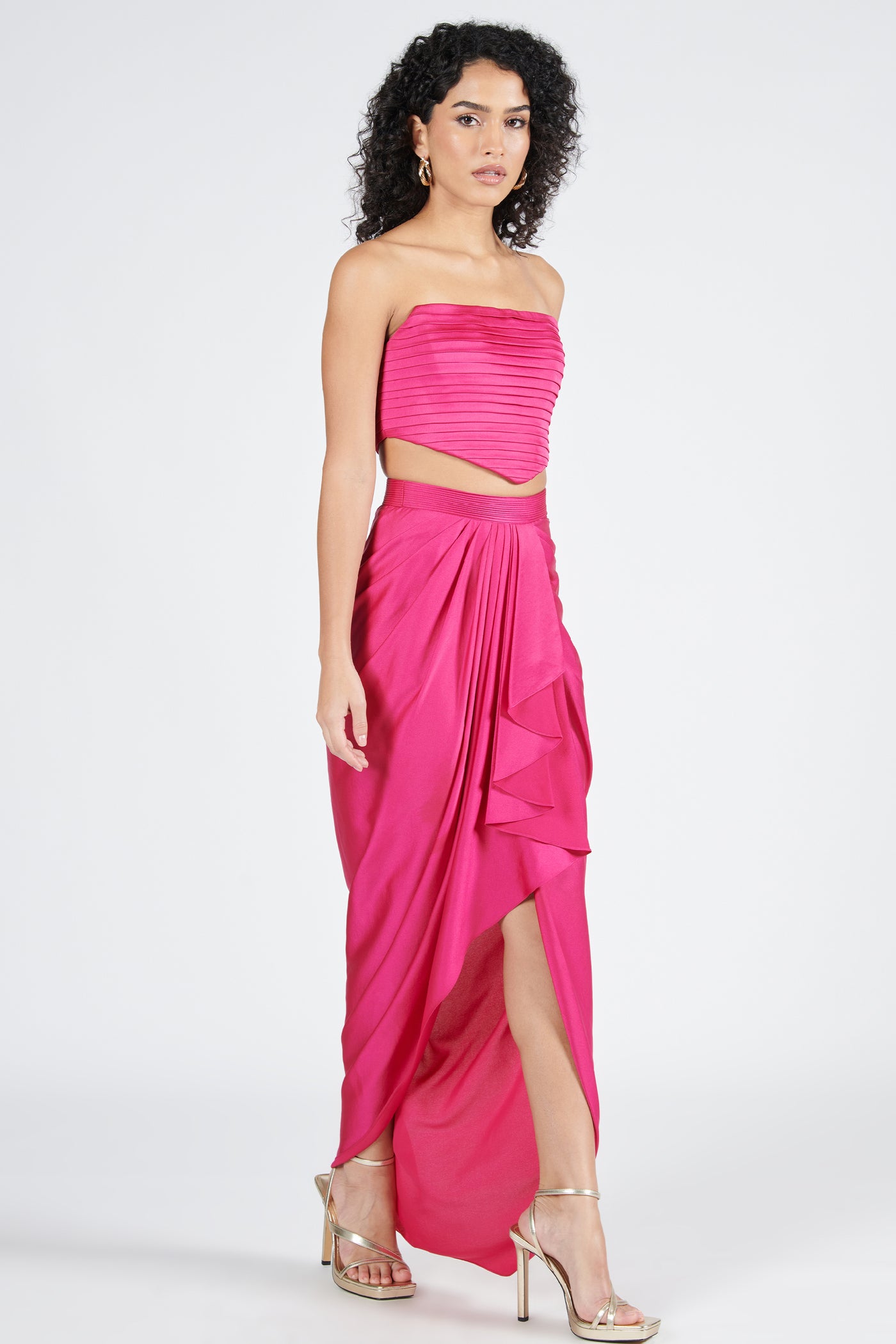 Shantanu & Nikhil Pink Pleated Corset indian designer wear online shopping melange singapore