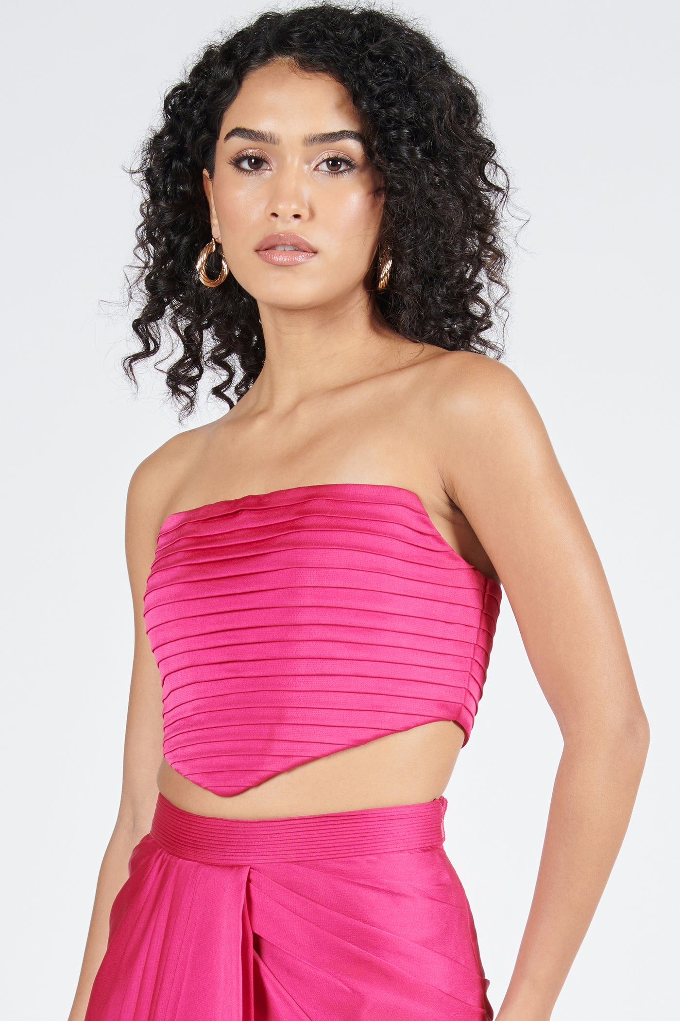 Shantanu & Nikhil Pink Pleated Corset indian designer wear online shopping melange singapore