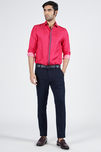 Shantanu & Nikhil Pink Shirt With Thread Work indian designer wear online shopping melange singapore