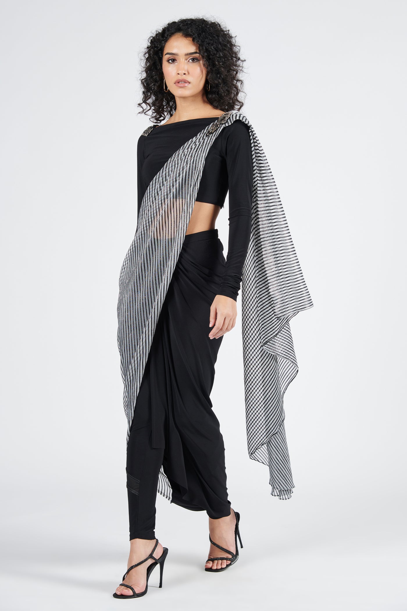 Shantanu & Nikhil Printed Drape Saree indian designer wear online shopping melange singapore