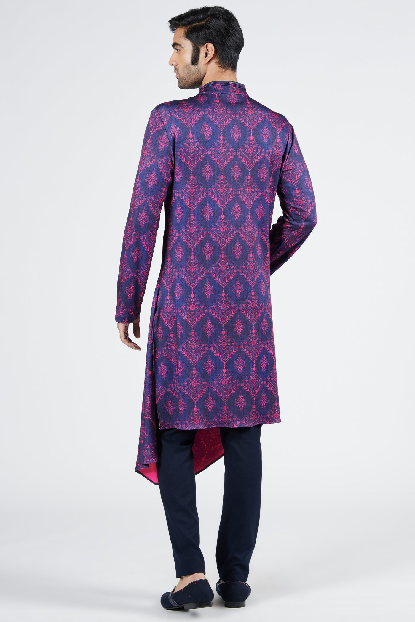 Shantanu & Nikhil Printed Raised Neck Kurta indian designer wear online shopping melange singapore