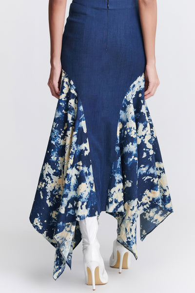 Shantanu & Nikhil SNCC Demin Flared Skirt indian designer wear online shopping melange singapore